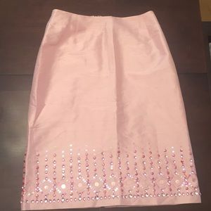 Oscar de la Renta silk pink skirt. Perfect pink.